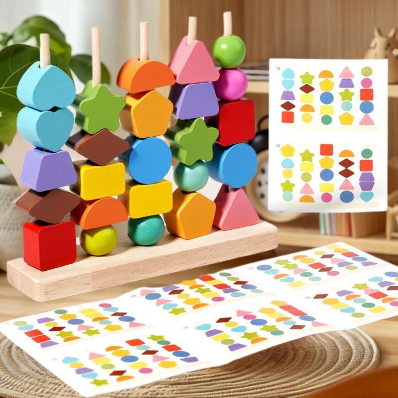 Wooden Blocks Stacking - Mainan Montessori untuk Pembelajaran Awal; Balok