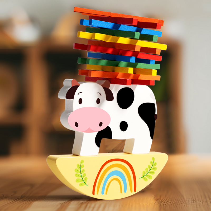 Wooden Blocks Stacking - Mainan edukasi untuk anak-anak, mainan edukasi