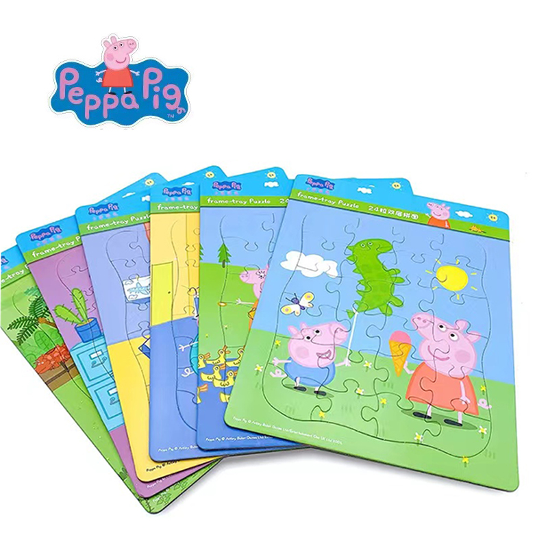 Kids Toys Xmas - Peppa mainan Puzzle MINI, teka-teki Jigsaw