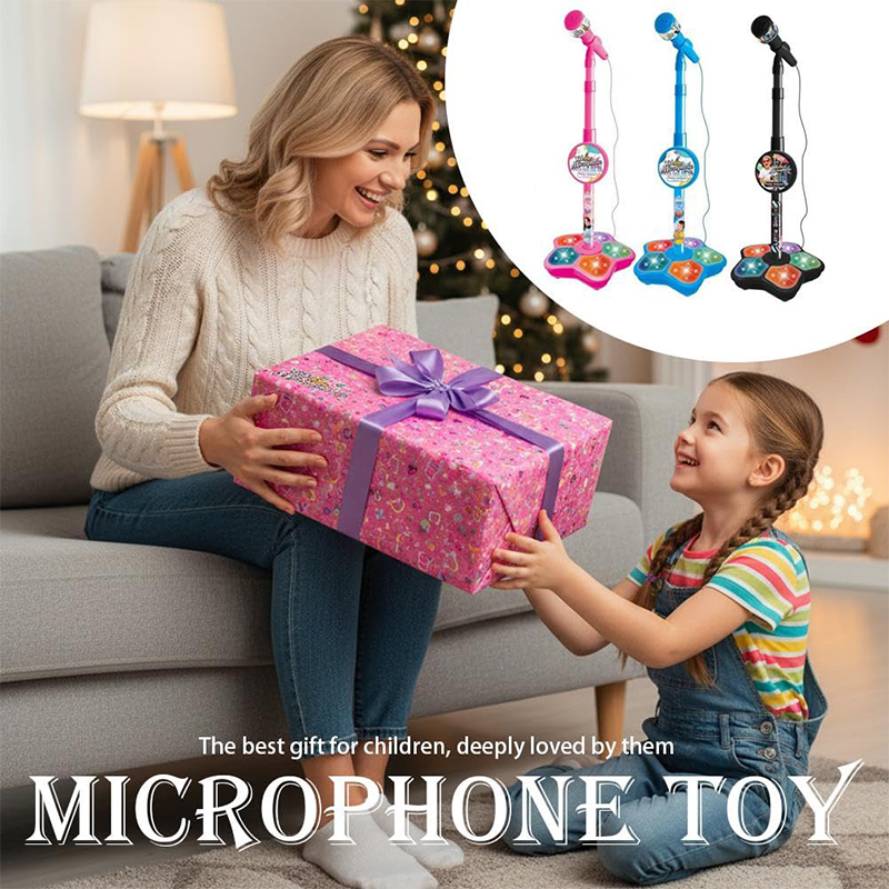 Kids Microphone Karaoke - Mikrofon Anak Generik dengan Stand Mesin