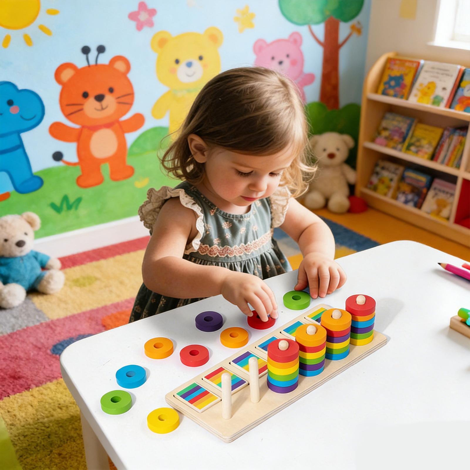 Wooden Blocks Stacking - Mainan Susun Kayu Blok Pembelajaran Edukatif