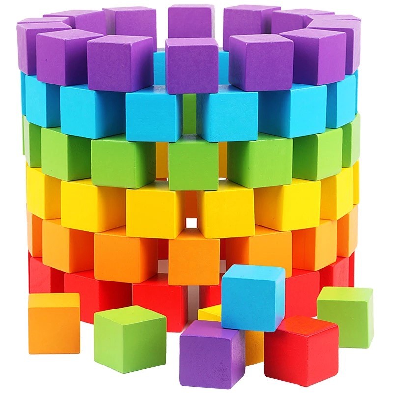 Wooden Blocks Stacking - 30 Buah/Lot 2X2CM Mainan Blok Bangunan