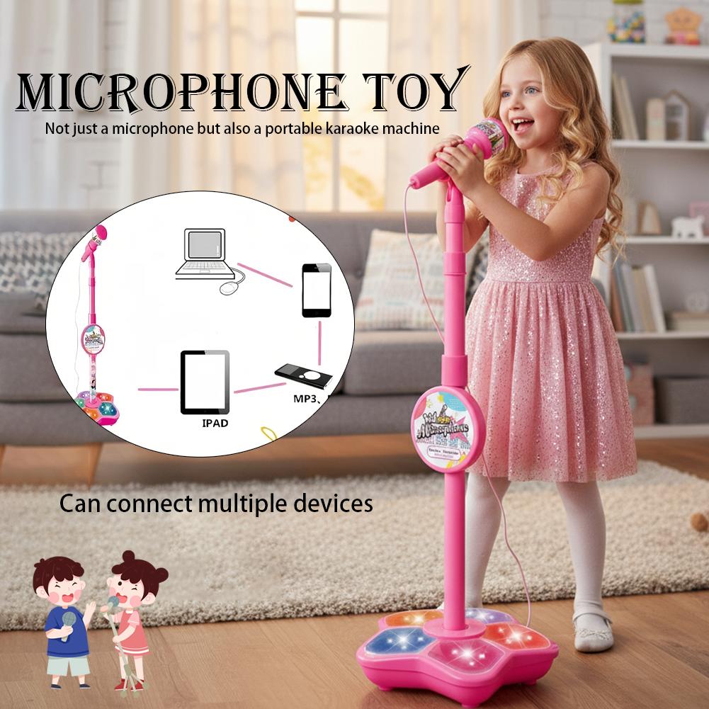 Kids Microphone Karaoke - Mikrofon Anak dengan Stand Karaoke Alat