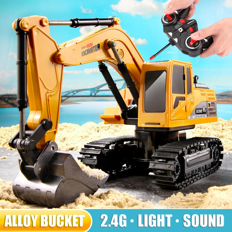 Kids' Toys Channel - RC mainan mobil ekskavator 2.4Ghz, 6