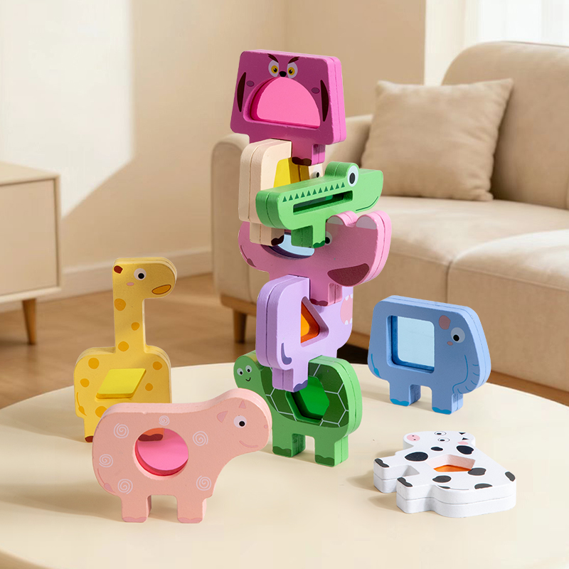Mainan Susun Balok Akrilik Ben - Wooden Blocks Stacking ulasan dan harga