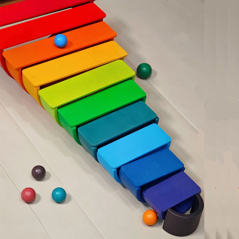 Blok Pelangi Kayu Blok Banguna - Wooden Blocks Stacking ulasan dan harga