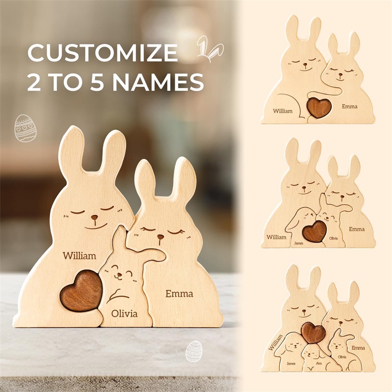 Puzzle Keluarga Kelinci Kayu y - Kids Toys Names ulasan dan harga