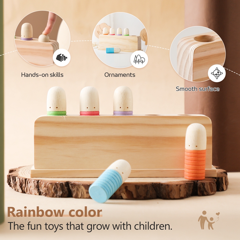 Mainan Montessori mainan bayi, - Wooden Blocks Stacking ulasan dan harga