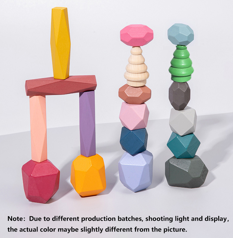 18 Buah Batu Susun Kayu Blok B - Wooden Blocks Stacking ulasan dan harga