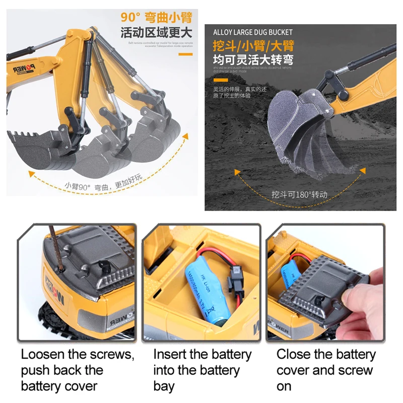 Excavator RC 2.4Ghz 6 Channel  - Kids' Toys Channel ulasan dan harga