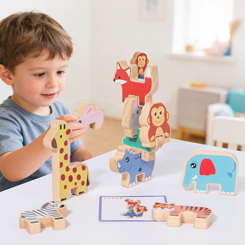 Balok Kayu Penumpuk Bentuk Hew - Wooden Blocks Stacking ulasan dan harga
