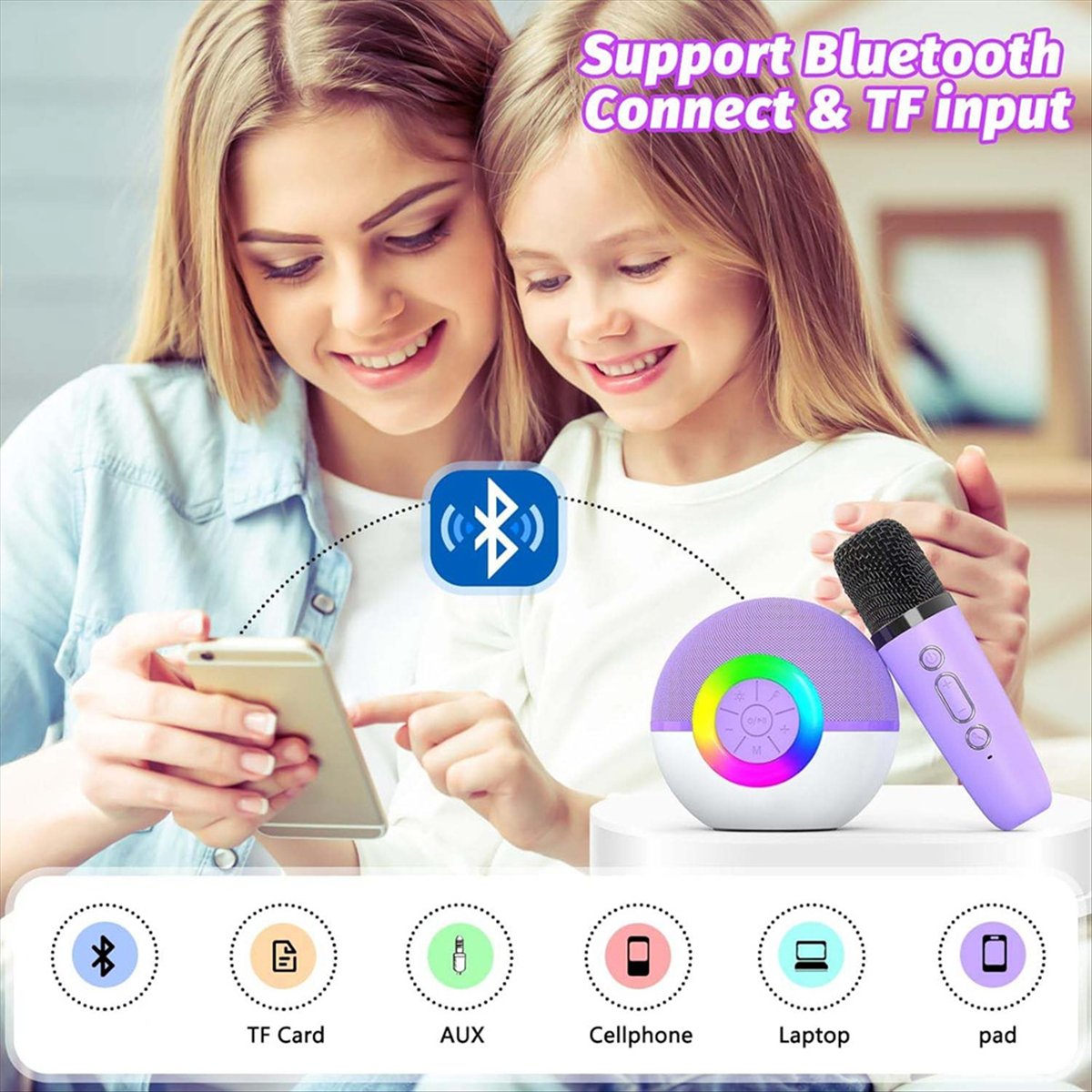 Mesin Karaoke Mini DTC5 dengan - Kids Microphone Karaoke ulasan dan harga