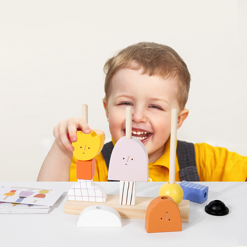 Montessori Set mainan manik ka - Wooden Blocks Stacking ulasan dan harga