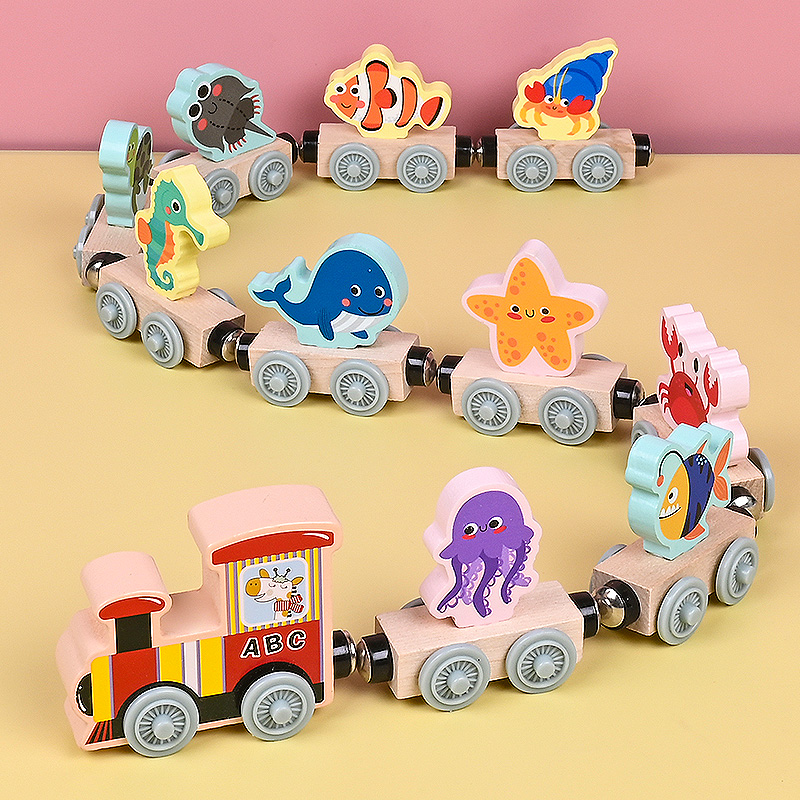 Mainan kereta kecil bahan kayu - Wooden Blocks Stacking ulasan dan harga