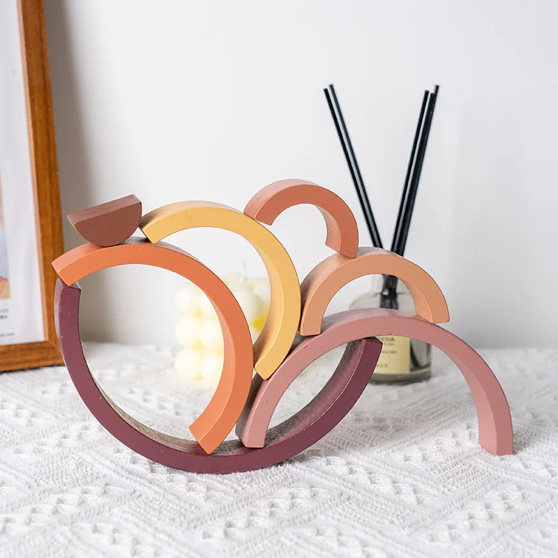 Jembatan Lengkung Pelangi Blok - Wooden Blocks Stacking ulasan dan harga