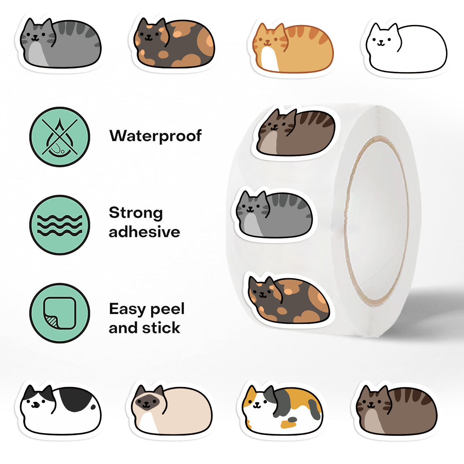 500 Buah Stiker Kucing Kartun  - Kids Toys Names ulasan dan harga