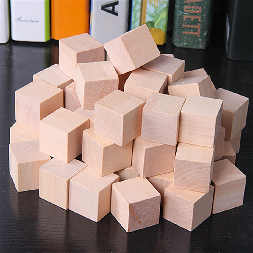 30 Buah/Lot 2X2CM Mainan Blok  - Wooden Blocks Stacking ulasan dan harga