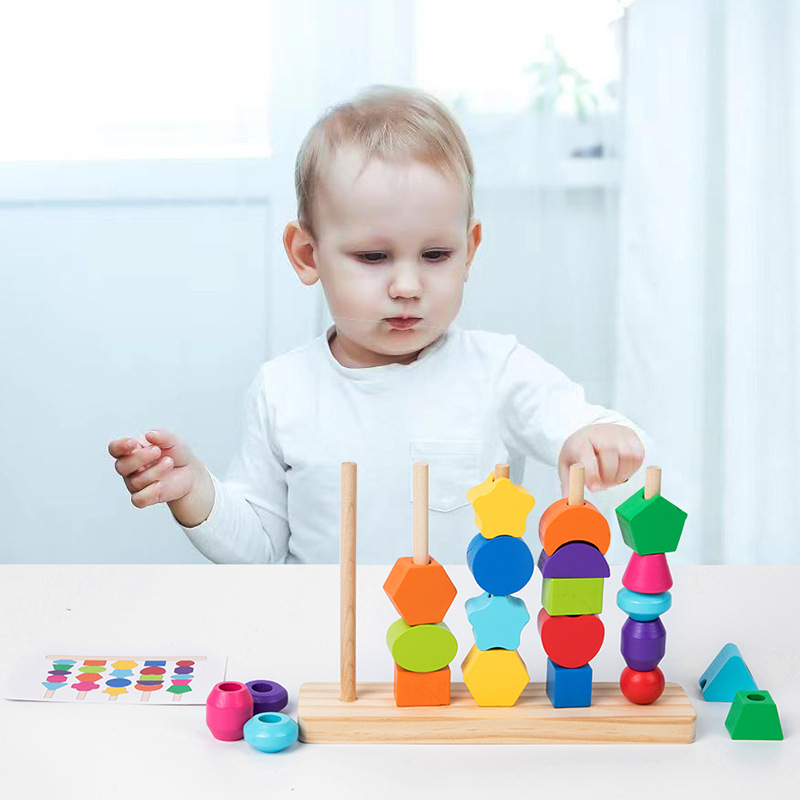 Montessori Set mainan sequensi - Wooden Blocks Stacking ulasan dan harga