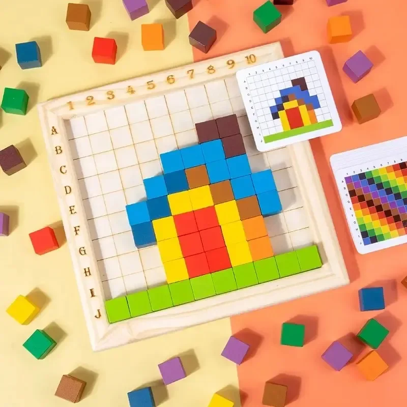 Mainan Puzzle Kayu Montessori  - Wooden Blocks Stacking ulasan dan harga