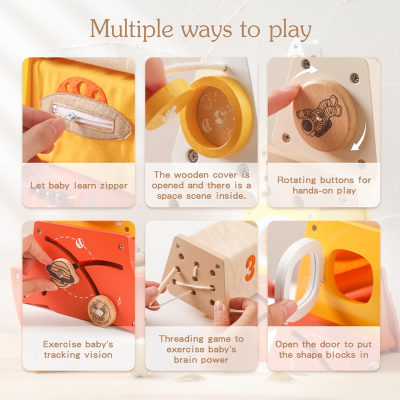 Mainan kayu Montessori Anak pa - Wooden Blocks Stacking ulasan dan harga
